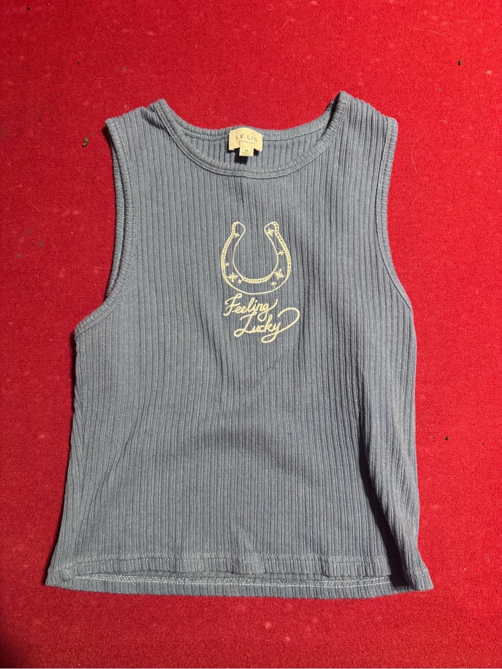 Le Lis Ribbed blue top